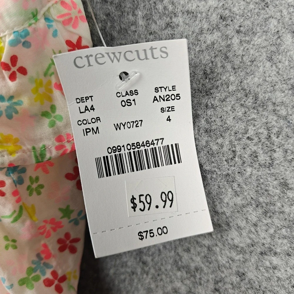 Crewcuts Dress Girls 4 Pink Floral Ruffle Tiered Sundress Lined Summer New‎